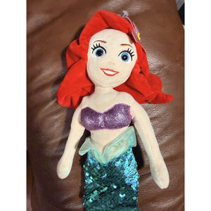 TY Disney The Little Mermaid Ariel 19” Plush Sparkle Doll Toy Green Sequins
